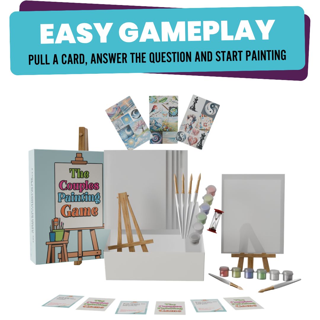 The Couples Painting Game – Fun Date Night Activity | Romantic Game with Prompts & Questions | Creative Couples Gift Idea for Him & Her | No Art Skills Needed | 2 Players